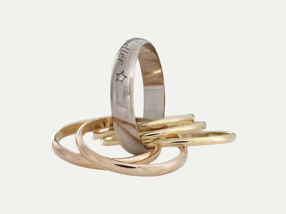 Cartier Trinity ring special edition with 6 band tricolor and