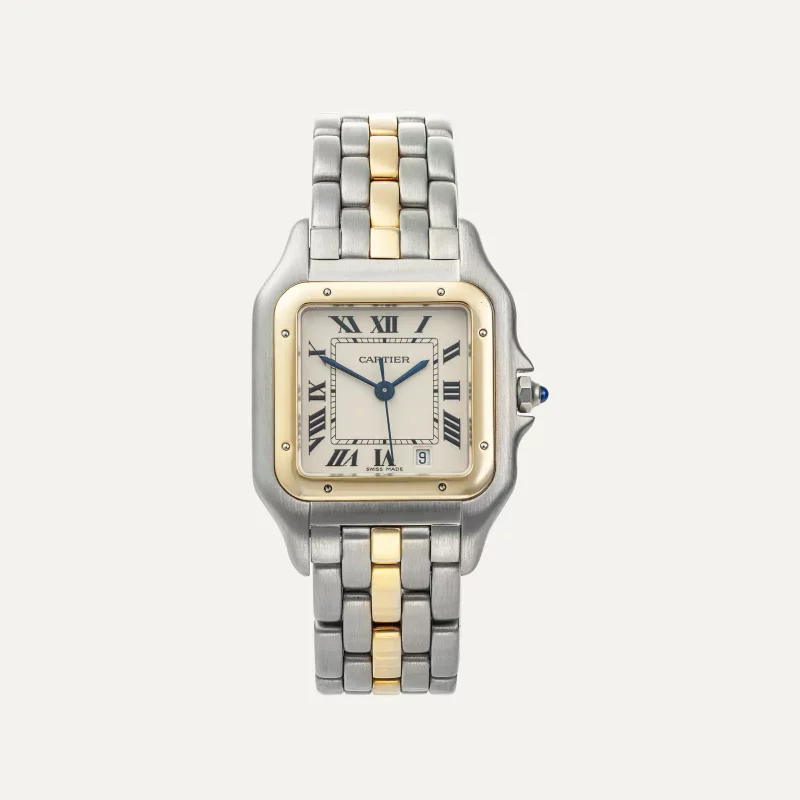 Relógio Cartier Panthère em aço e ouro de 1989 com caixa 27 x 36 mm