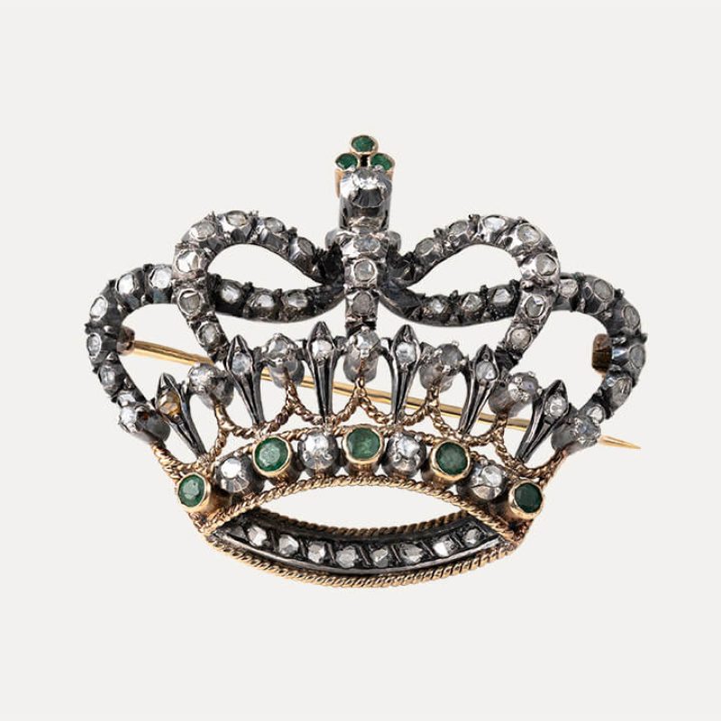 9001954-alfinete-coroa-real-prata-ouro-dimantes-esmeraldas-Sec.XX-alexandra-matias-jewelry-P1